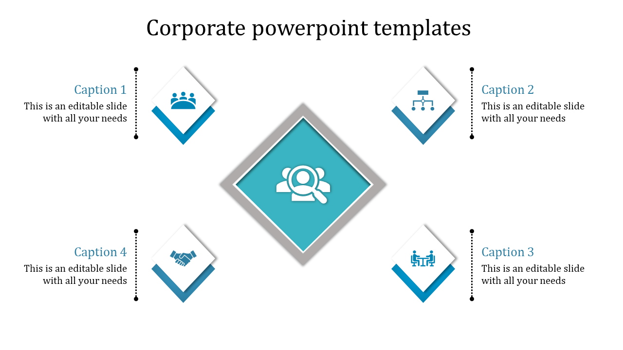 Four Noded Corporate PowerPoint Templates For Business